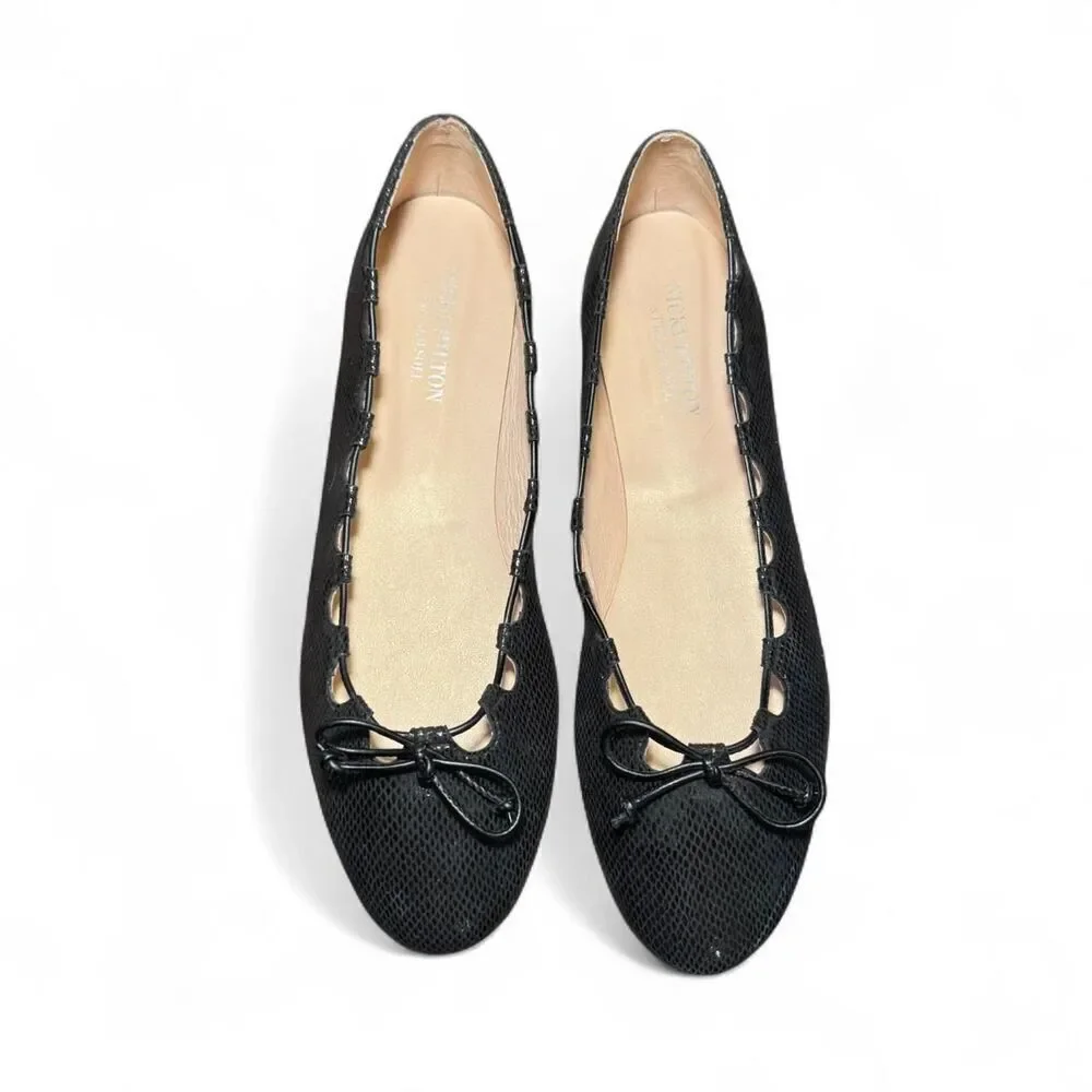 Nicky Hilton X French Sole Women's Black  Viper Print Ballet shoes Size 11B